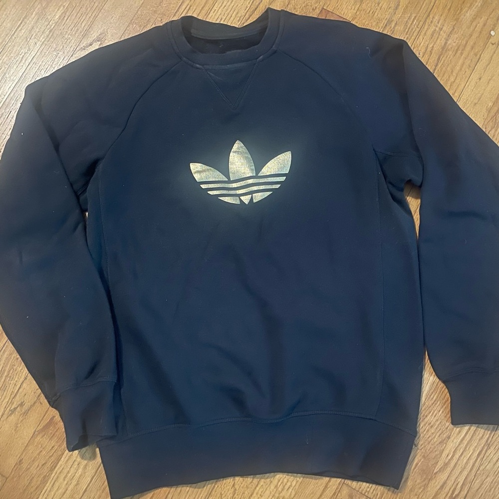 VINTAGE Adidas UNISEX pullover sweatshirt with gold foiled logo *vintage rare